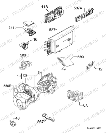 Взрыв-схема посудомоечной машины Aeg FFB62400PM - Схема узла Electrical equipment 268